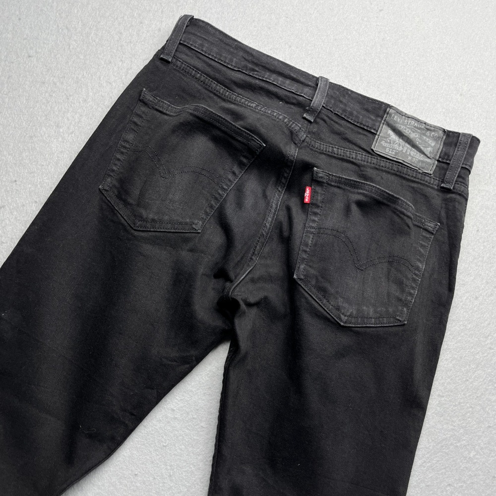 Levi's 512 Slim Taper Fit Jeans Mens 32x32 Black Denim Streetwear Modern Classic